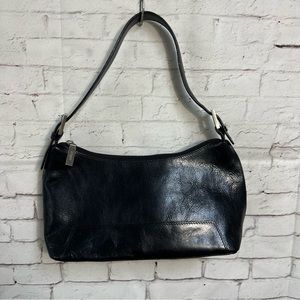 Vintage Hobo International Sleek Black Calfskin
Leather Shoulder Bag Y2K